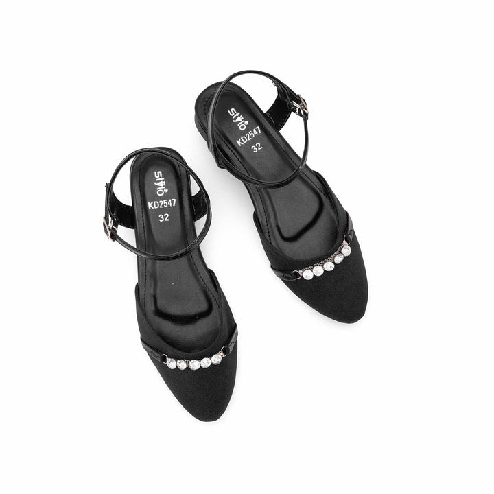 Girls Black Fancy Pumps KD2547