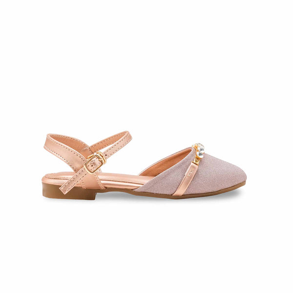 Girls Peach Fancy Pumps KD2547