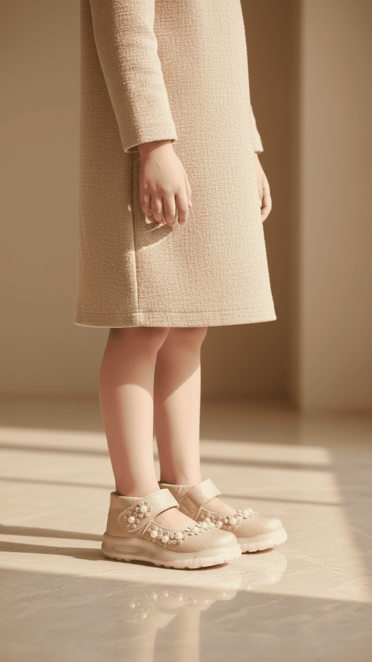 Girls Golden Formal Pumps KD2548