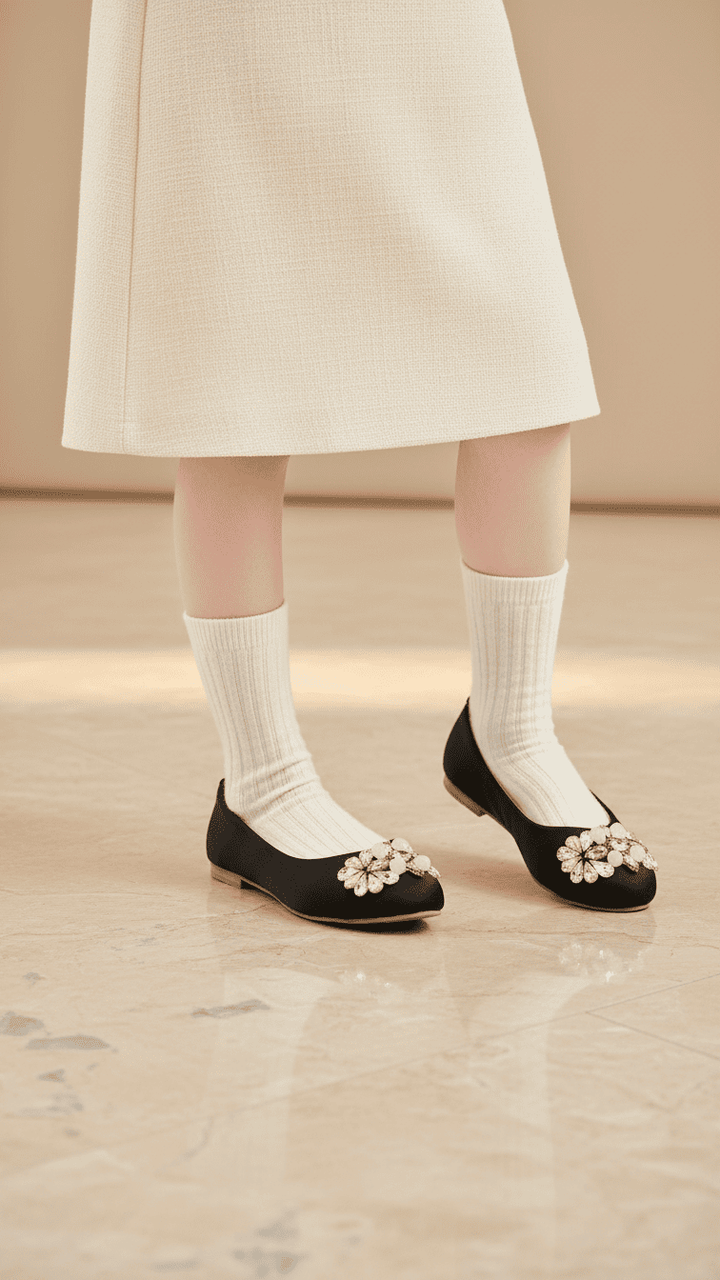 Girls Black Formal Pumps KD2550