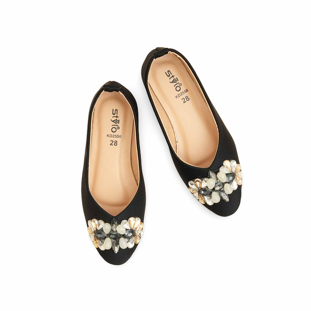 Girls Black Formal Pumps KD2550