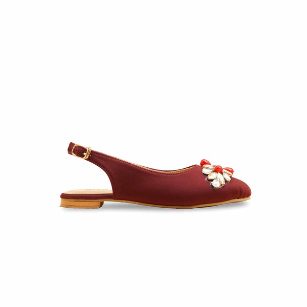 Girls Maroon Formal Pumps KD2551