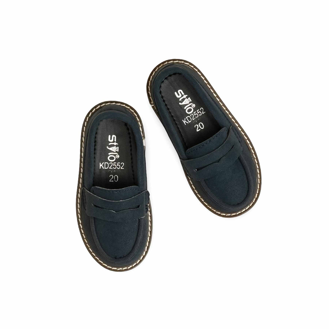 Boys Navy Formal Moccasin KD2552