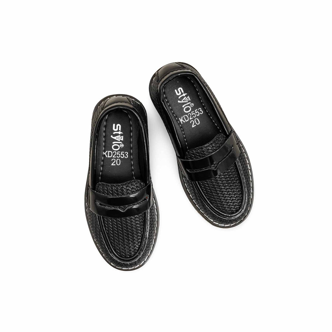 Boys Black Formal Moccasin KD2553