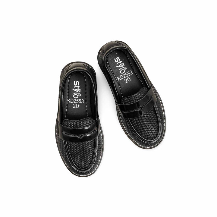 Boys Black Formal Moccasin KD2553