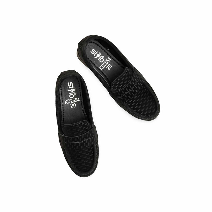 Boys Black Formal Moccasin KD2554