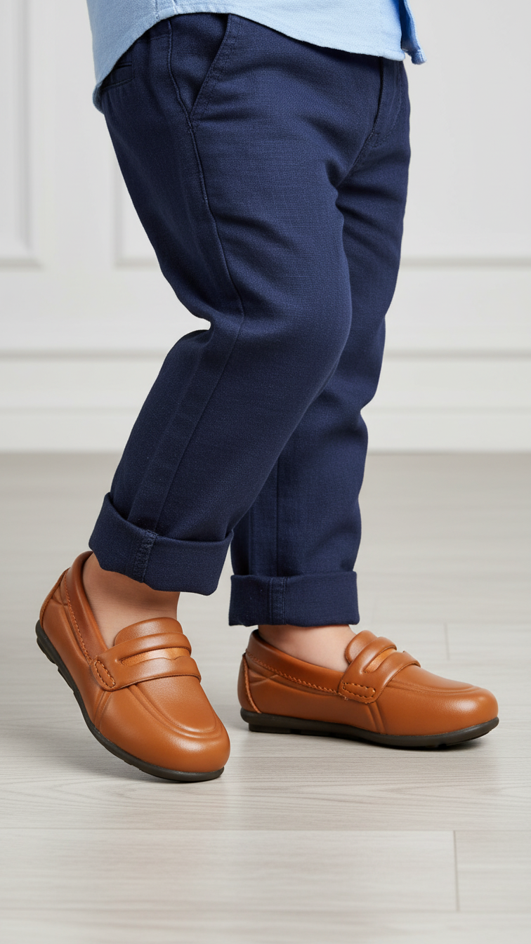 Boys Mustard Formal Moccasin KD2555