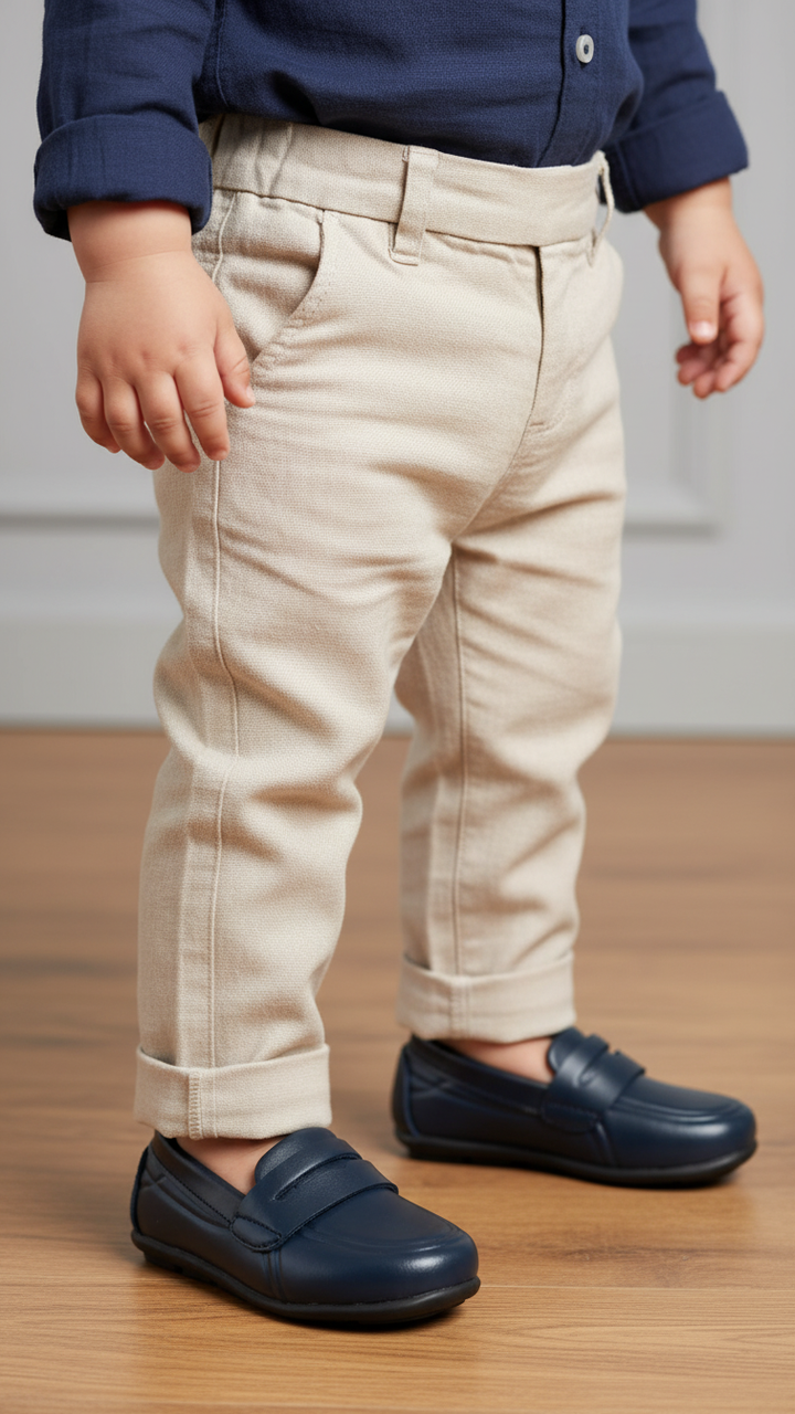 Boys Navy Formal Moccasin KD2555