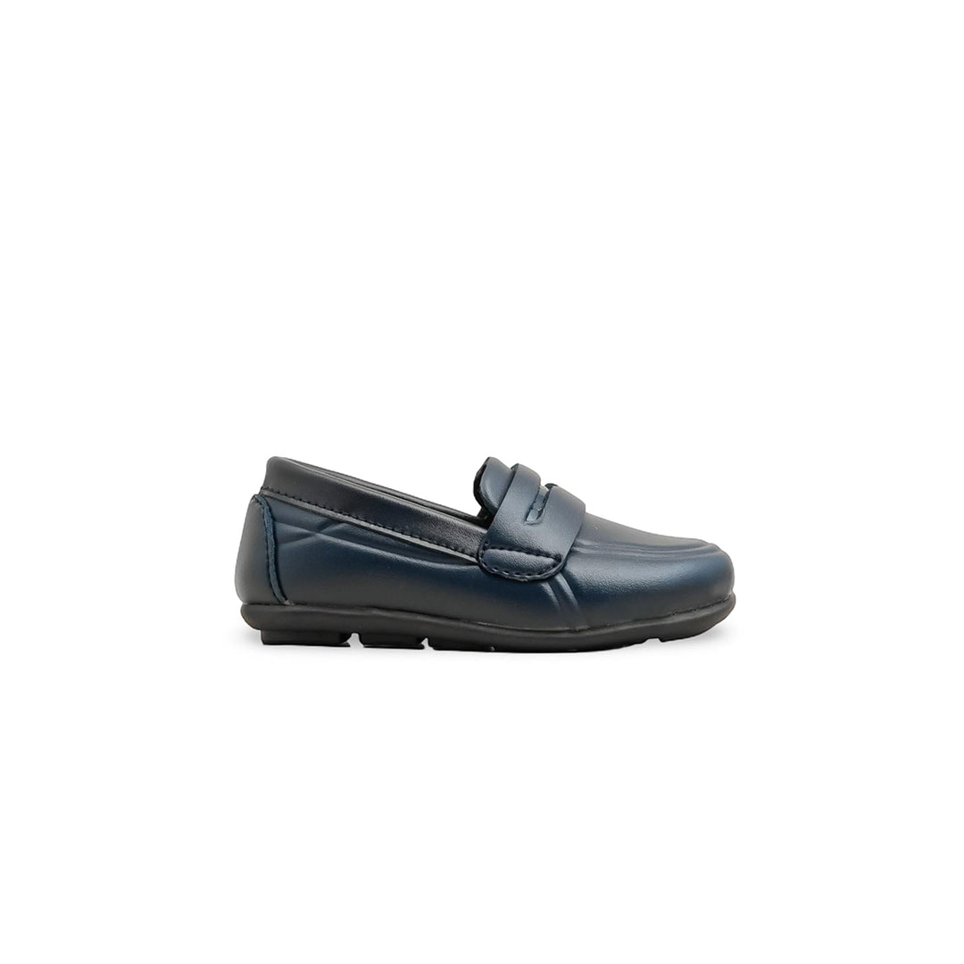 Boys Navy Formal Moccasin KD2555