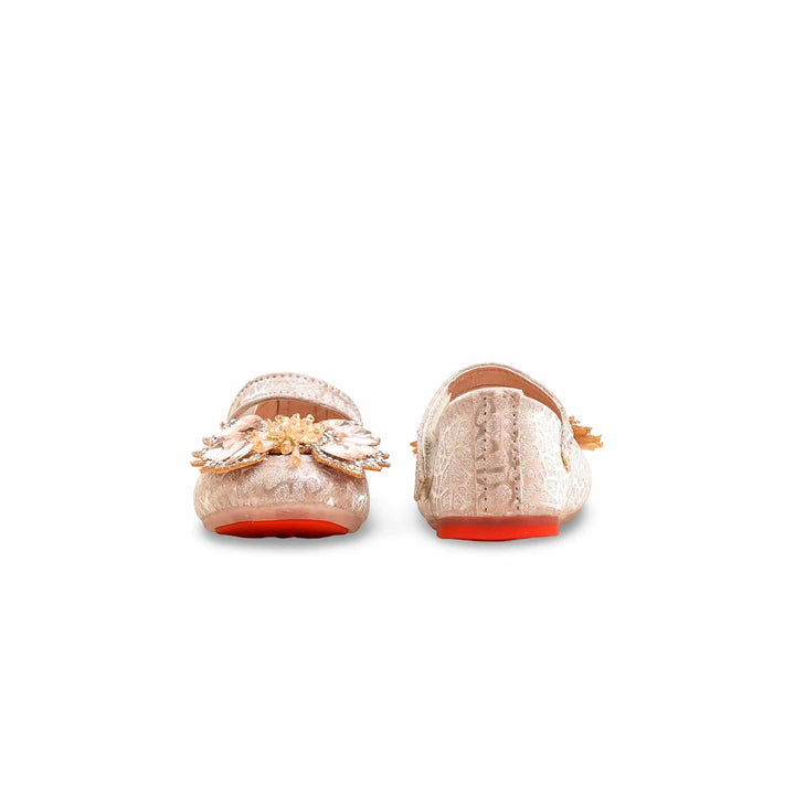 Girls Peach Fancy Pumps KD2557