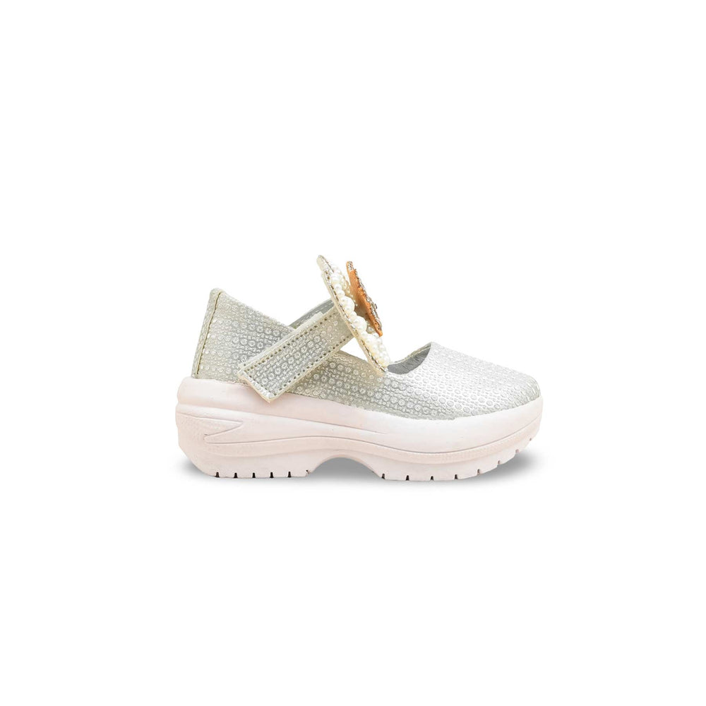 Girls Silver Fancy Pumps KD2558