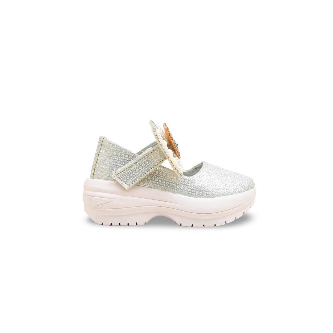 Girls Silver Fancy Pumps KD2558