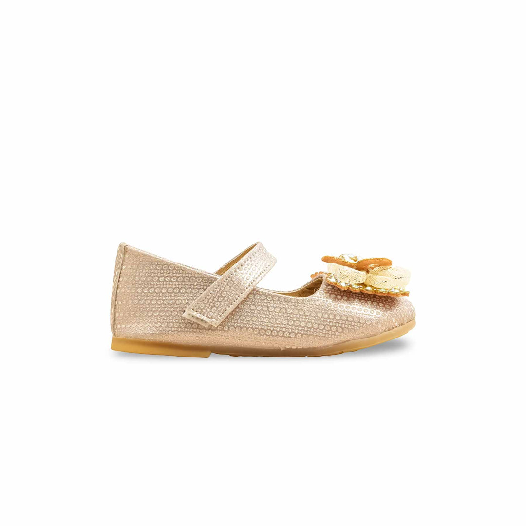 Girls Golden Fancy Pumps KD2559
