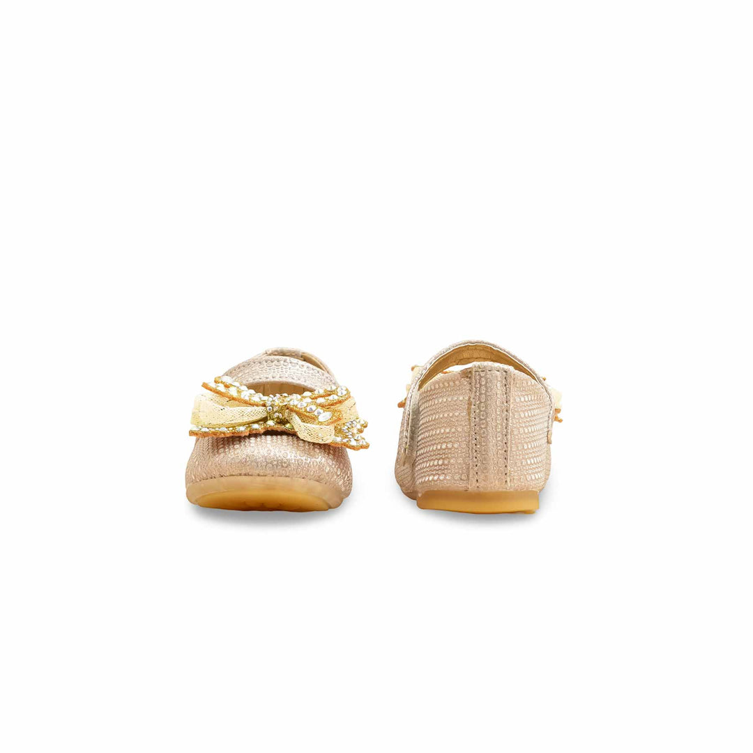 Girls Golden Fancy Pumps KD2559