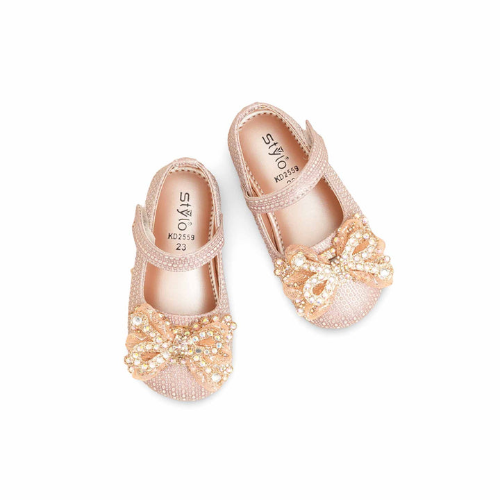 Girls Peach Fancy Pumps KD2559