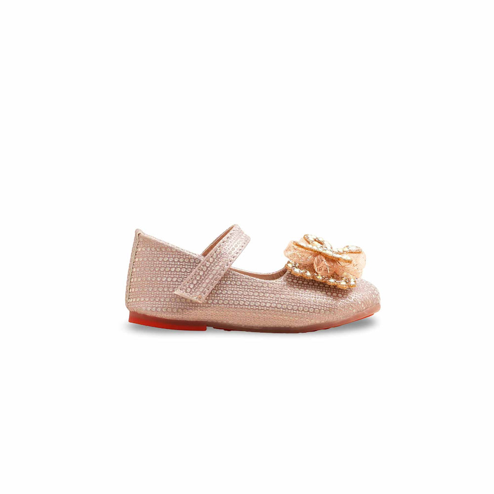 Girls Peach Fancy Pumps KD2559