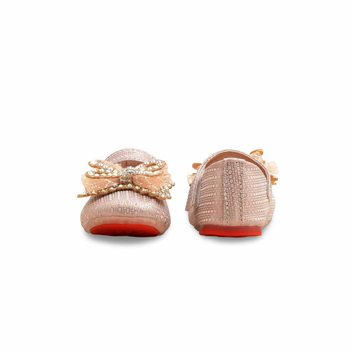 Girls Peach Fancy Pumps KD2559