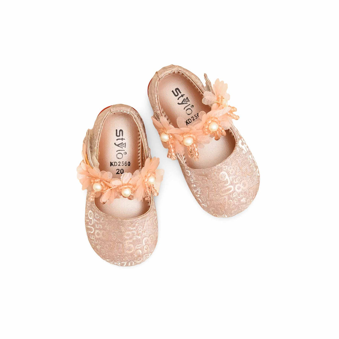 Girls Peach Fancy Pumps KD2560