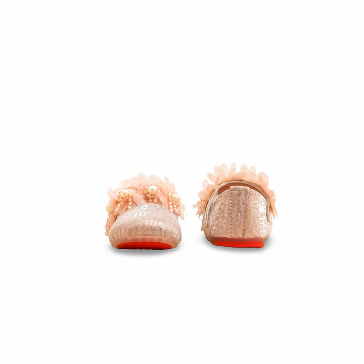Girls Peach Fancy Pumps KD2560