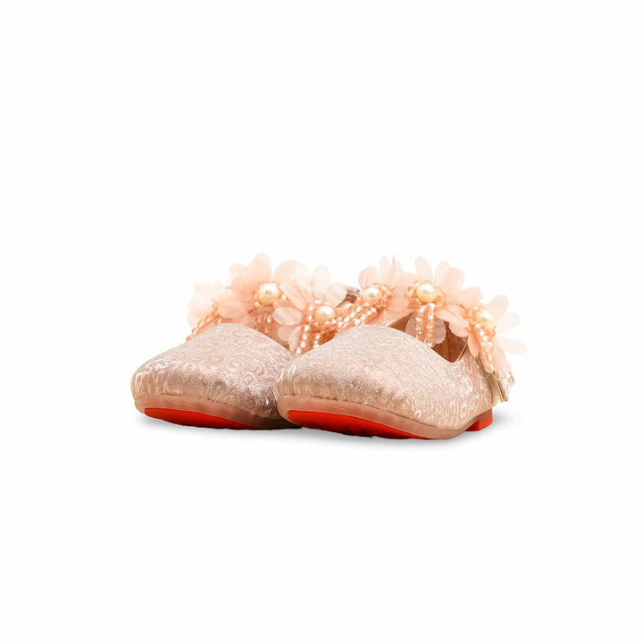 Girls Peach Fancy Pumps KD2560