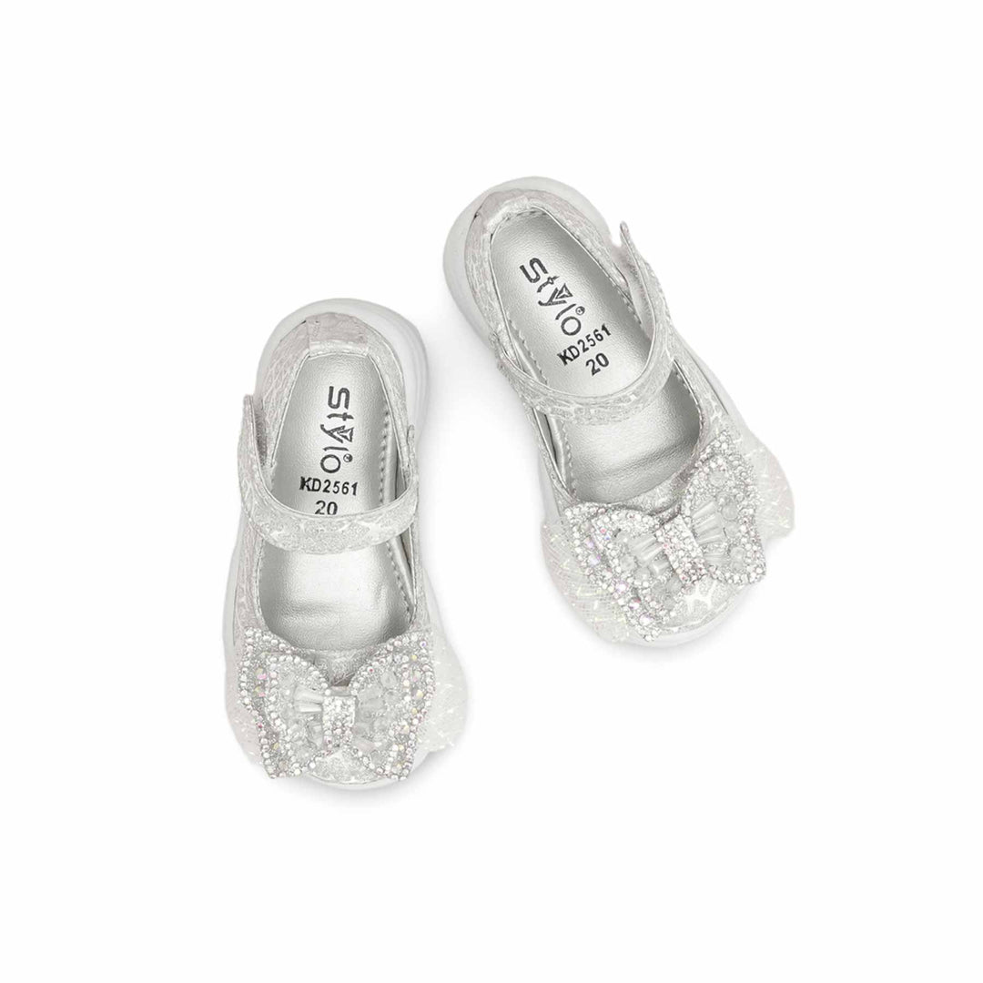 Girls Silver Fancy Pumps KD2561