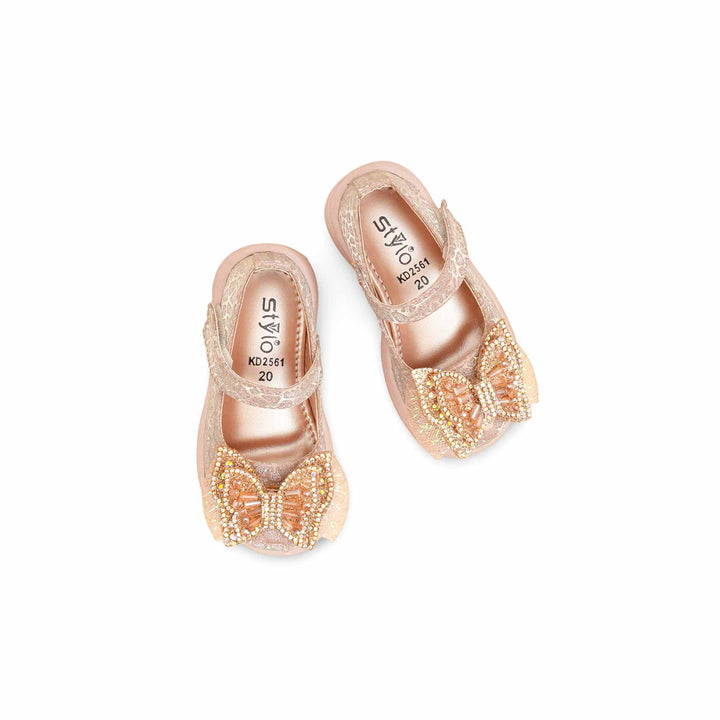 Girls Peach Fancy Pumps KD2561