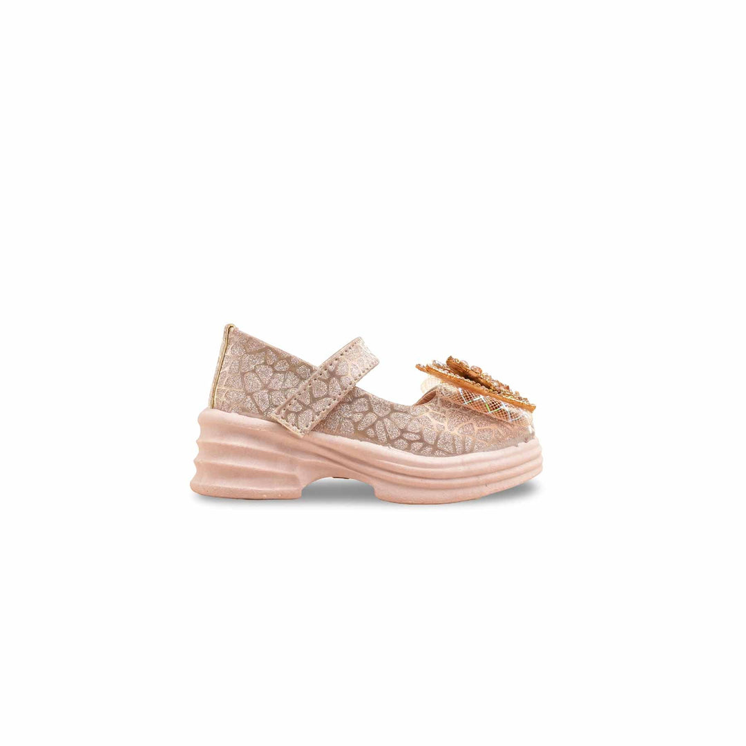 Girls Peach Fancy Pumps KD2561