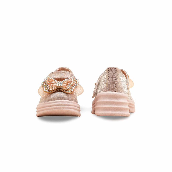 Girls Peach Fancy Pumps KD2561