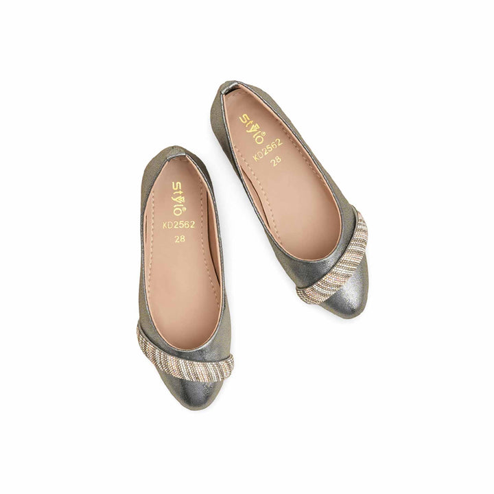 Girls Grey Fancy Pumps KD2562