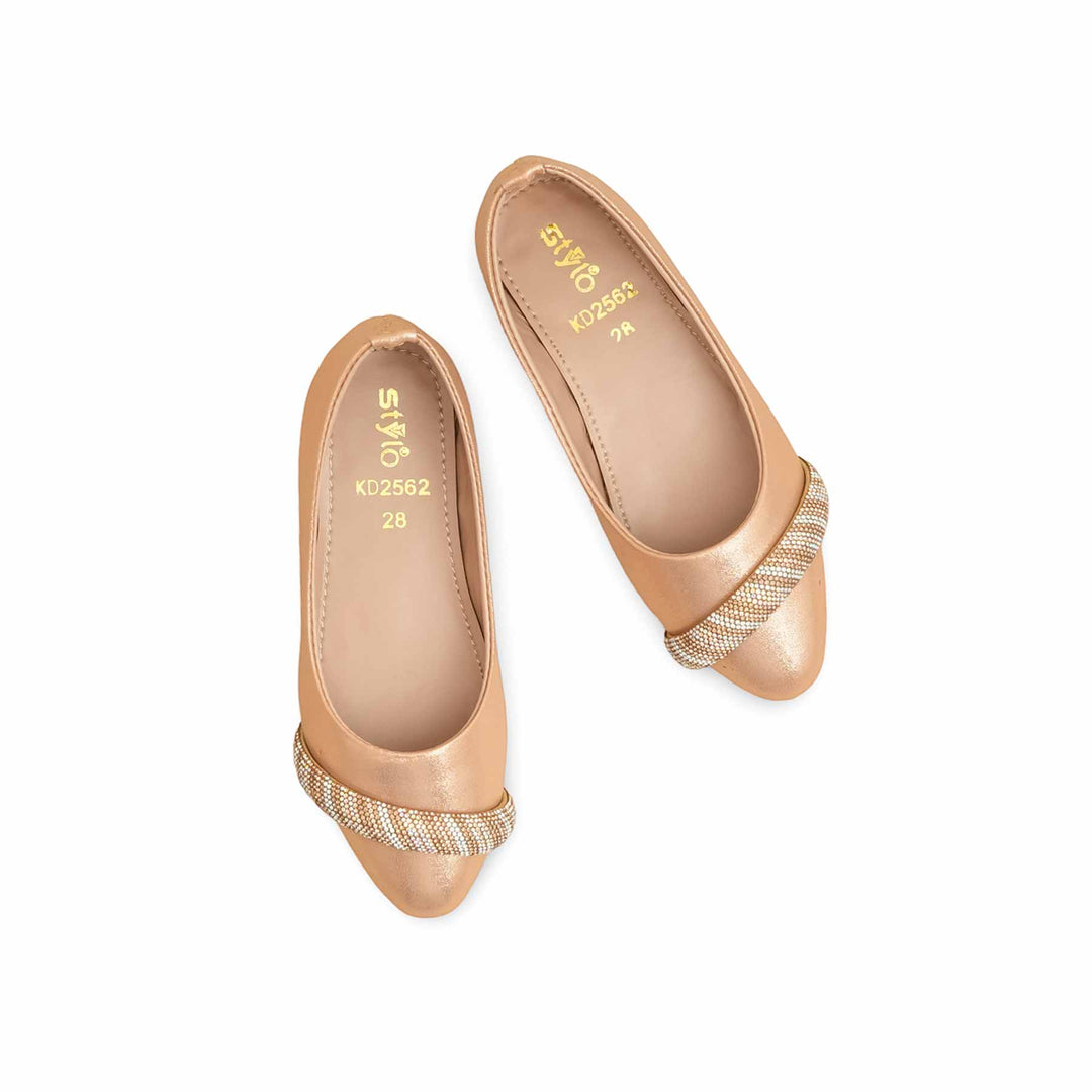 Girls Peach Fancy Pumps KD2562