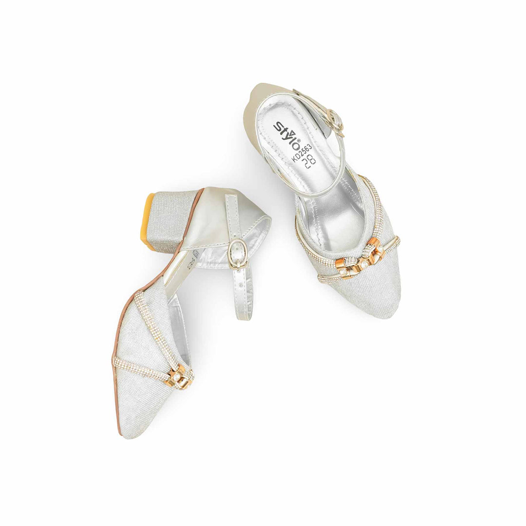Girls Silver Fancy Pumps KD2563