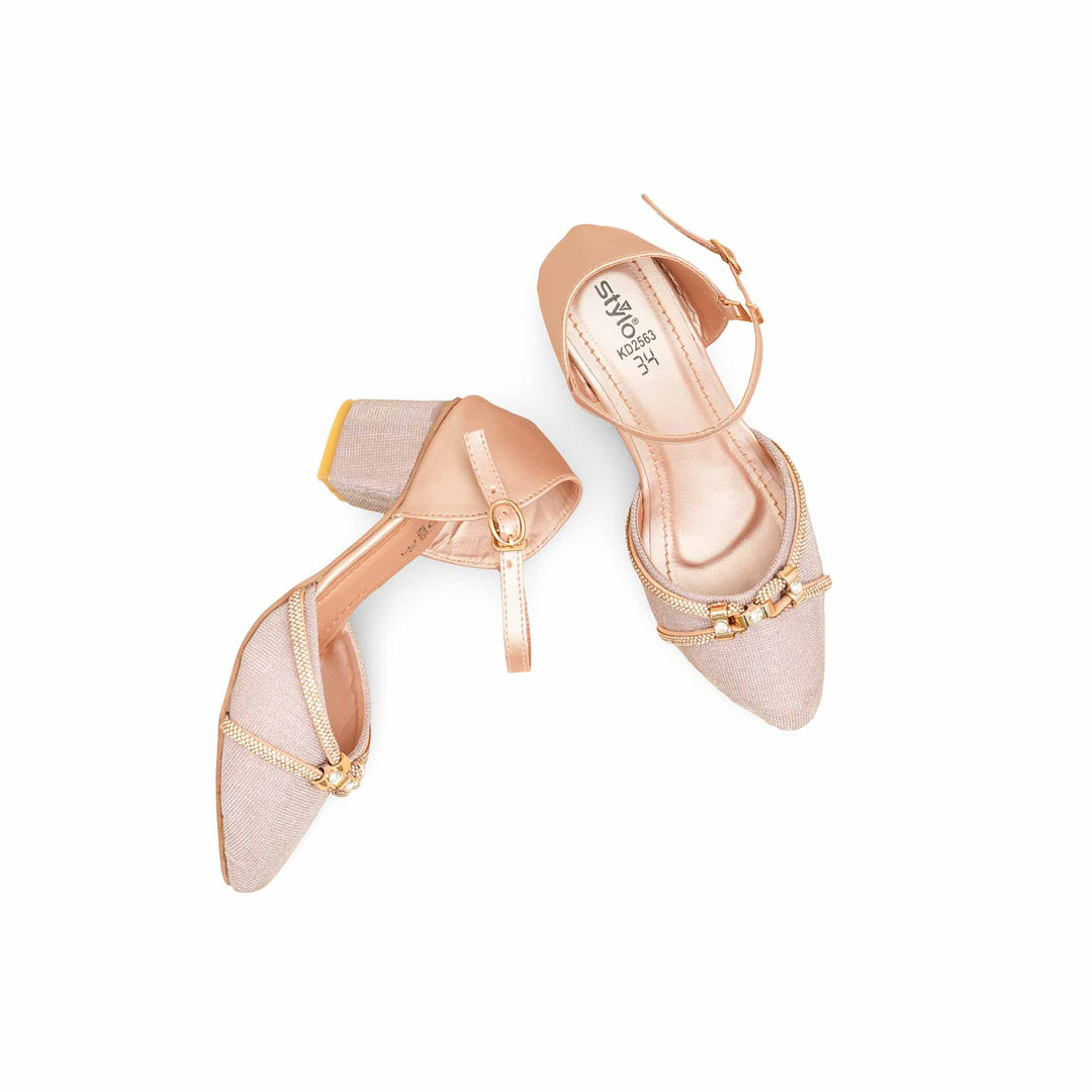 Girls Peach Fancy Court Shoes KD2563