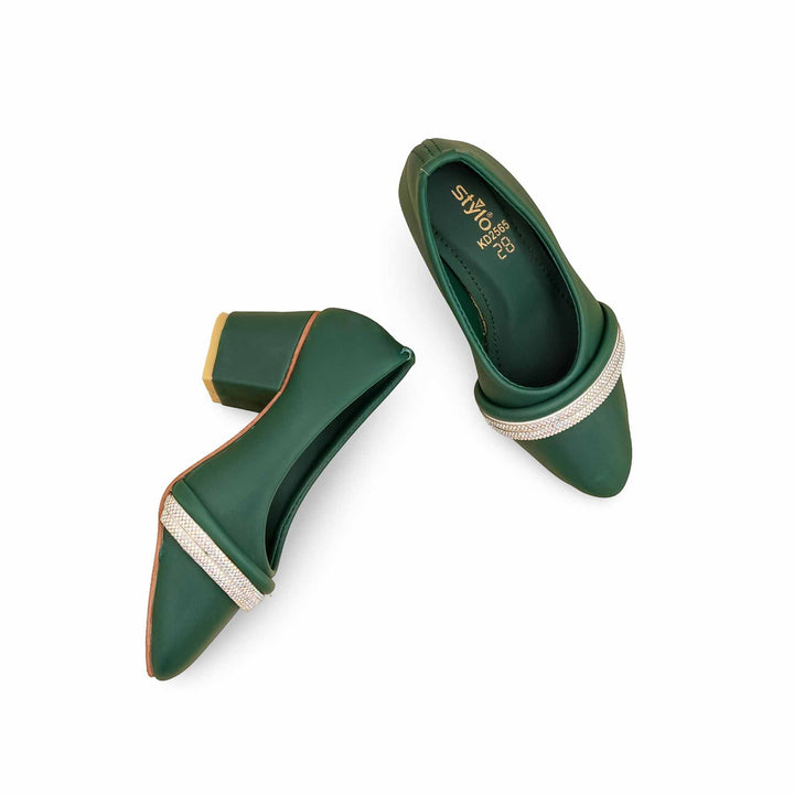 Girls Green Formal Pumps KD2565