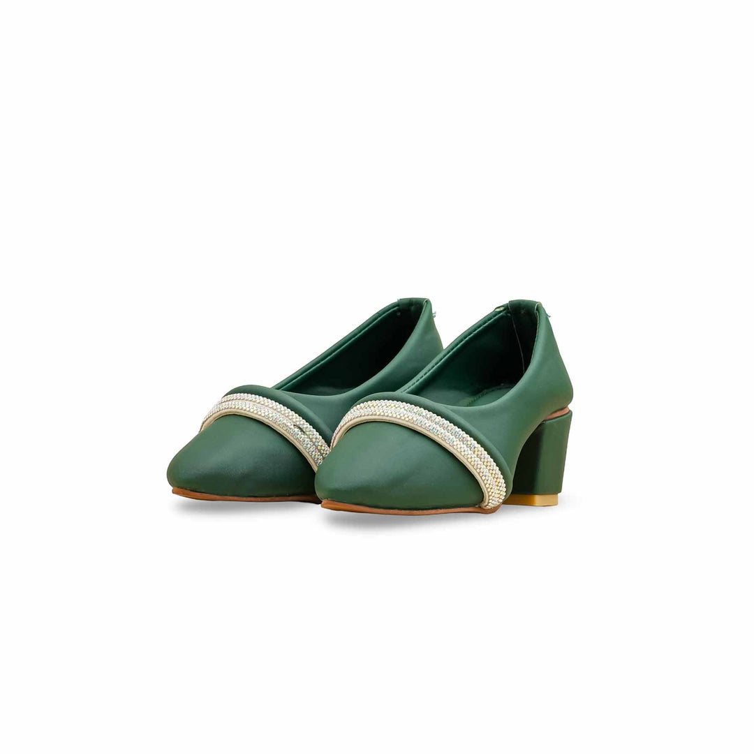 Girls Green Formal Pumps KD2565