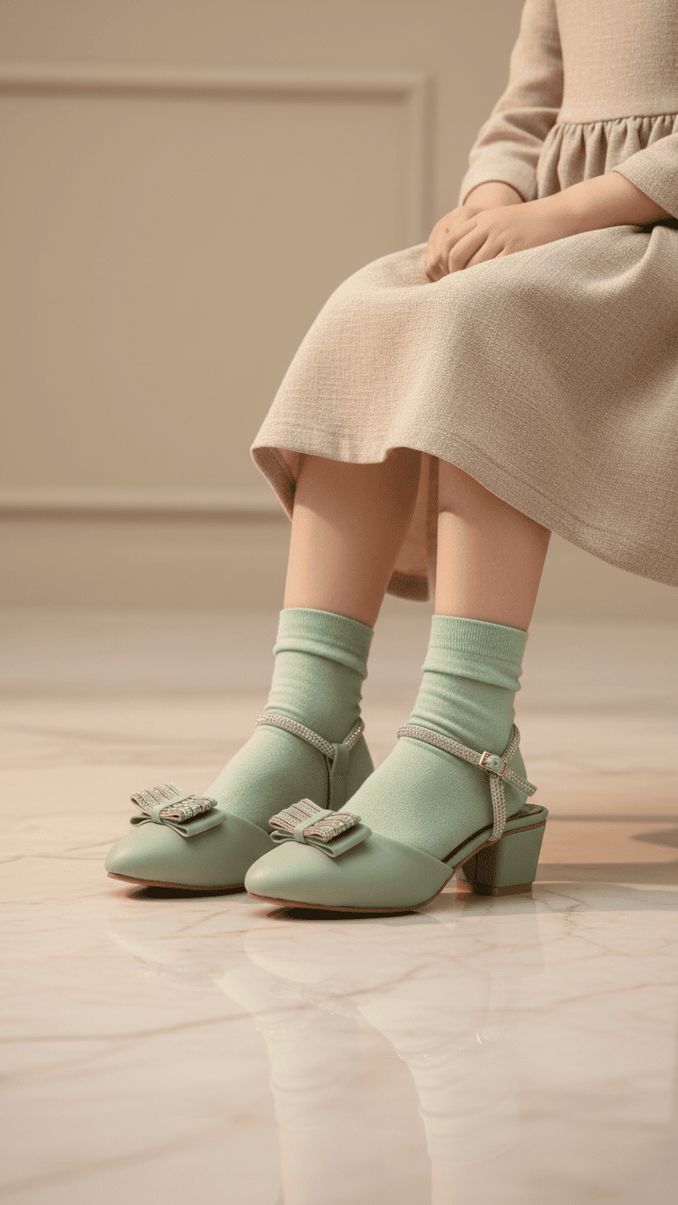 Girls PISTAGREEN Formal Pumps KD2566
