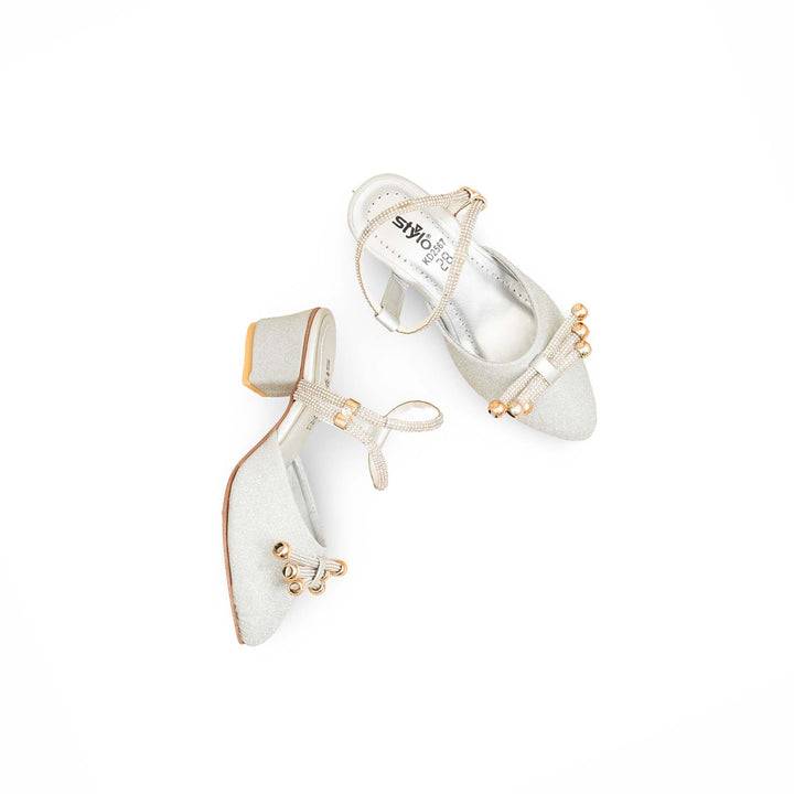 Girls Silver Fancy Pumps KD2567