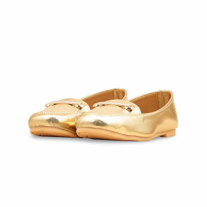 Girls Golden Formal Moccasin KD2571