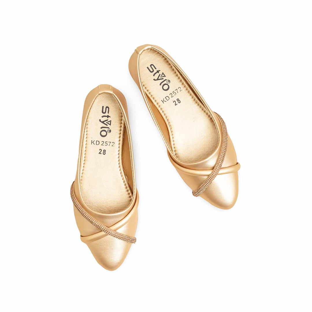 Girls Golden Formal Pumps KD2572