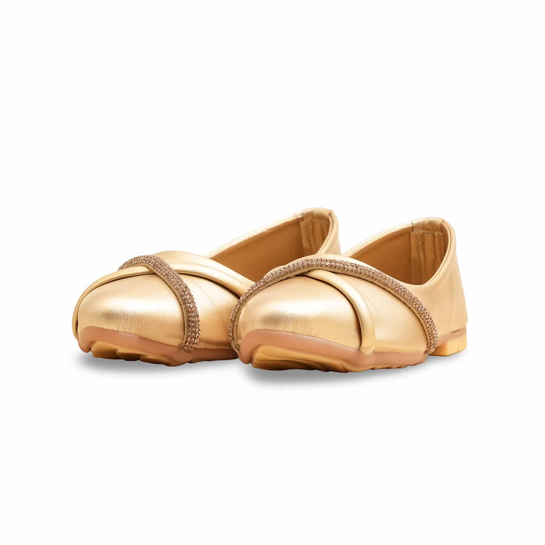 Girls Golden Formal Pumps KD2572