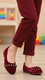 Girls Maroon Formal Pumps KD2573