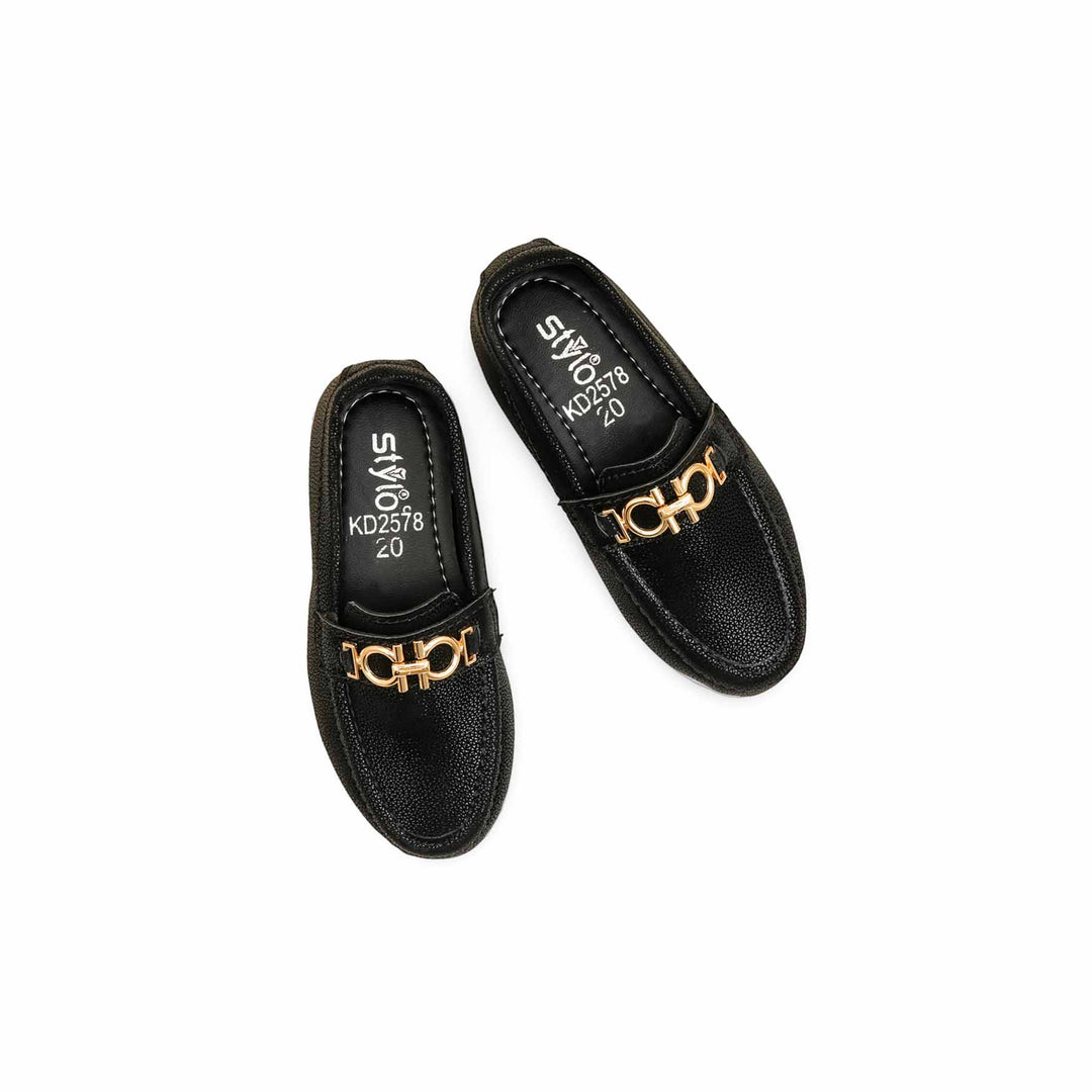 Boys Black Formal Moccasin KD2578