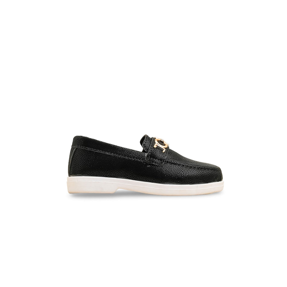 Boys Black Formal Moccasin KD2578