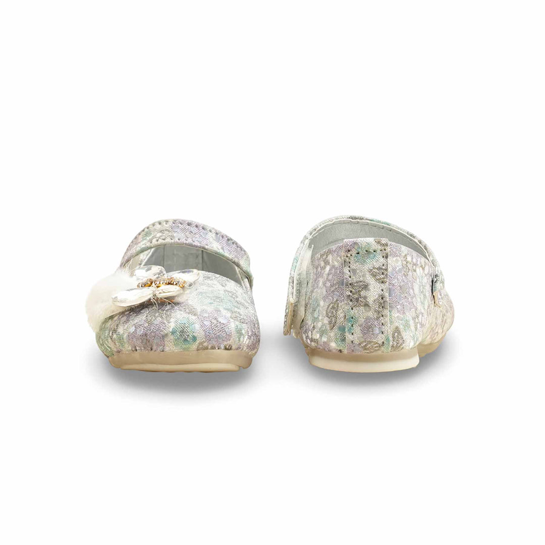 Girls Silver Fancy Pumps KD2579