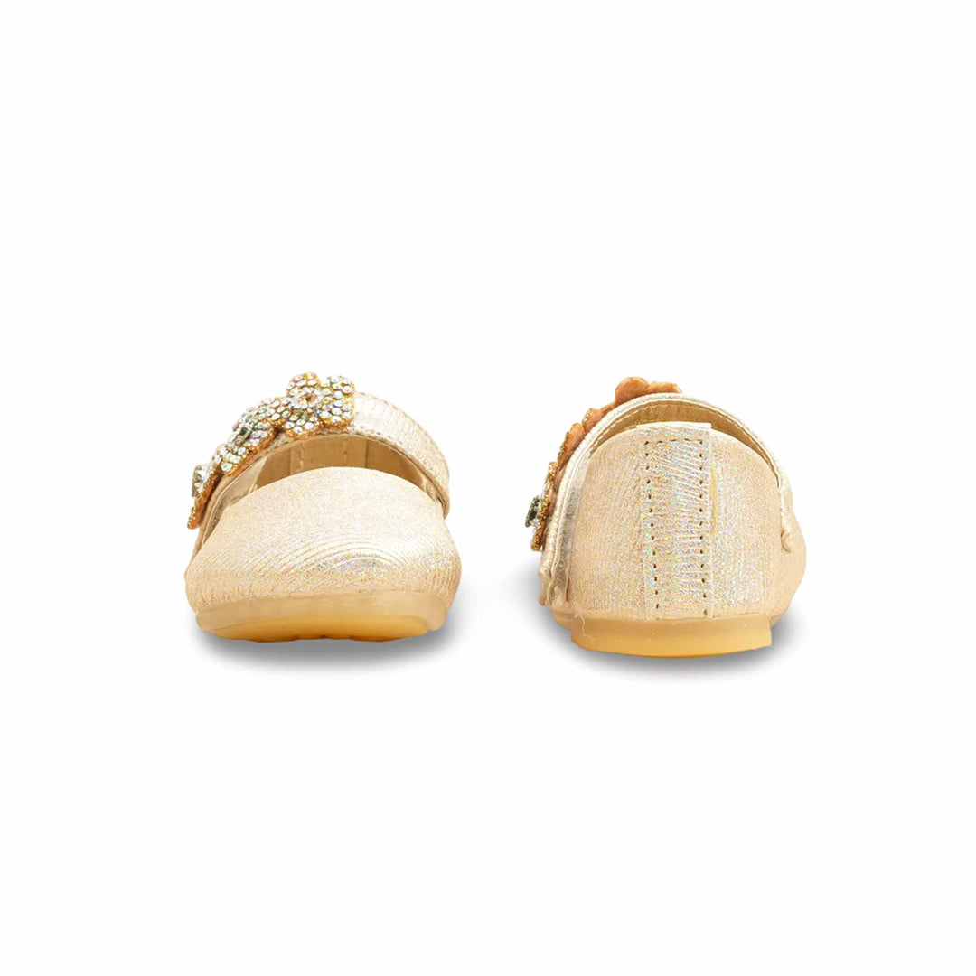 Girls Golden Fancy Pumps KD2581