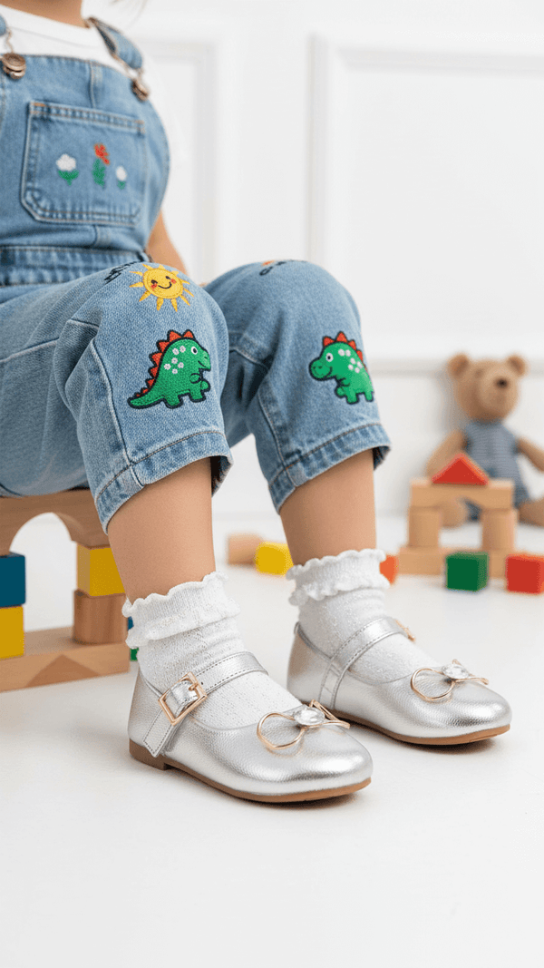 Girls Silver Fancy Pumps KD2582