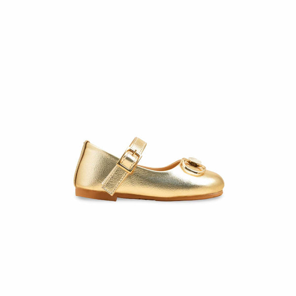 Girls Golden Fancy Pumps KD2582