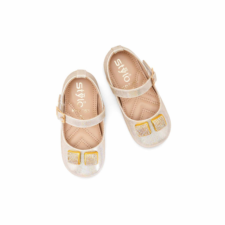 Girls Golden Fancy Pumps KD2583