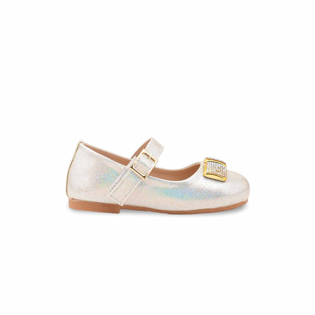 Girls Golden Fancy Pumps KD2583