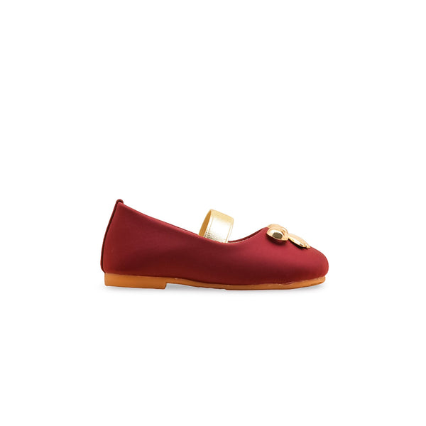 Girls Maroon Formal Pumps KD2584