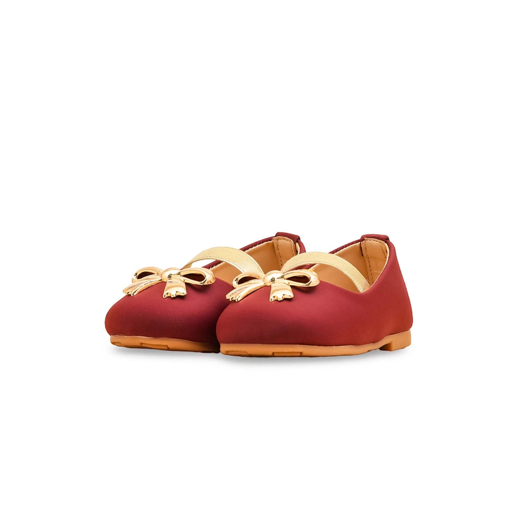 Girls Maroon Formal Pumps KD2584